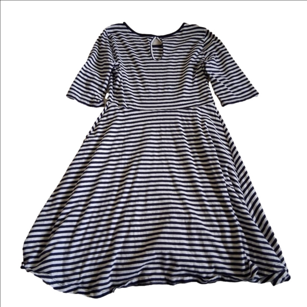 Bundle of Two Girl's Size Large Stripes & Florals Skater Style Casual Dresses - Picture 6 of 11